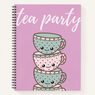 Tea Party Teacups roze Notitieboek