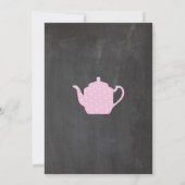 Tea Party Teapot Alice in Wonderland Chalk Invite Kaart (Achterkant)
