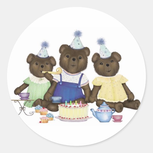 Tea Party Teddy Bear Stickers (Voorkant)