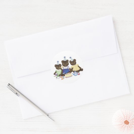 Tea Party Teddy Bear Stickers (Envelop)