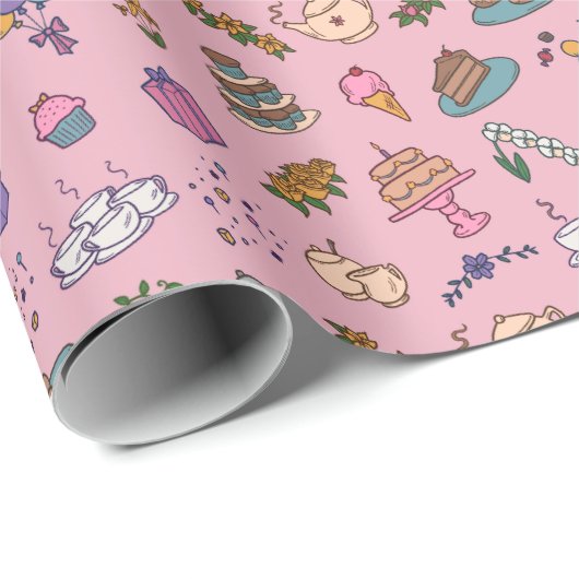 Tea Party Thed Wrapping Paper Cadeaupapier (Rol Hoek)