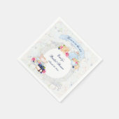 Tea Party theekopjes theepot blauw wit roze kant Servet (Hoek)