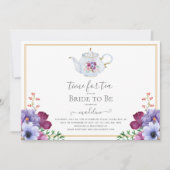  Tea Party Theepot Bloemen Vrijgezellenfeest Kaart (Voorkant)