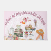 Tea Party Theepot Teacups Boeken Cupcakes Deurmat (Voorkant)