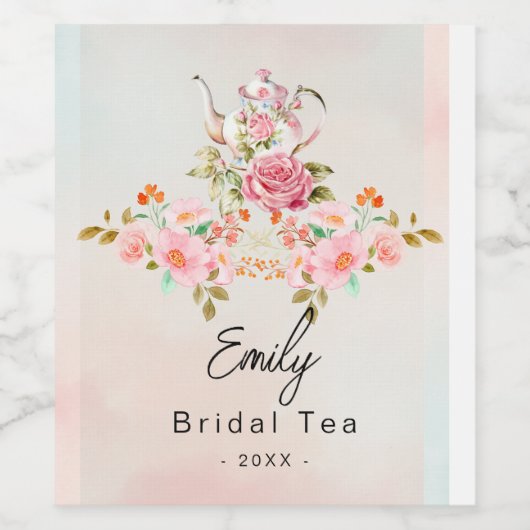 Tea Party Theme Wijn Etiket (Enkel label)
