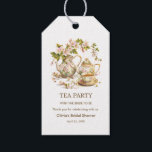 Tea Party Time for Tea Bridal Shower Thank You Cadeaulabel<br><div class="desc">Floral Teapot Tea Party Time for Tea Bridal Shower Gift Tags.</div>