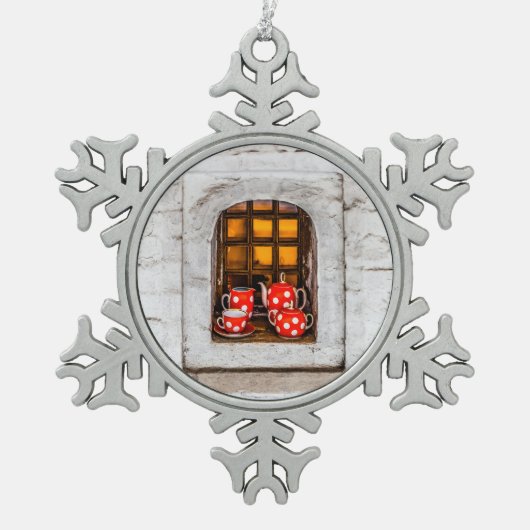 Tea Party Tin Sneeuwvlok Ornament (Voorkant)