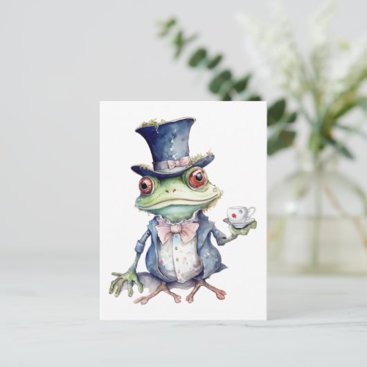 Tea Party Toad in Top Hoed Briefkaart (Staand voorkant)