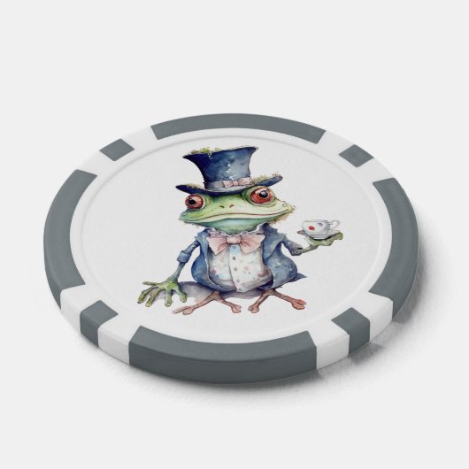 Tea Party Toad in Top Hoed Poker Chips (Enkel)