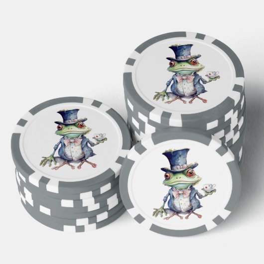 Tea Party Toad in Top Hoed Poker Chips (Opstapeling)