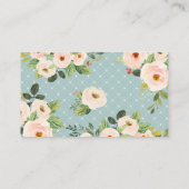 Tea Party Turquoise Floral Diaper Raffle Ticket Informatiekaartje (Achterkant)