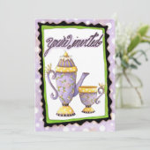 Tea Party - uitnodiging (Staand voorkant)