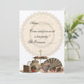 Tea Party - Uitnodiging (Staand voorkant)