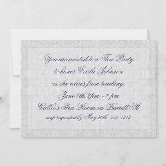 Tea Party uitnodiging (Achterkant)