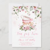 Tea Party Uitnodiging 2e verjaardag (Voorkant)