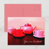 Tea Party Uitnodiging Briefkaart (Voorkant / Achterkant)