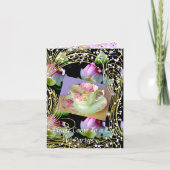 TEA PARTY UITNODIGING - THEECUPS EN BLOEMEN (Voorkant)