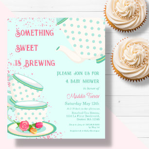 Tea Party   Uitnodiging tot Baby shower