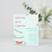 Tea Party | Uitnodiging tot Baby shower (Staand voorkant)