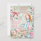 Tea Party-uitnodiging voor meisjes (Voorkant)