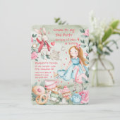 Tea Party-uitnodiging voor meisjes (Staand voorkant)