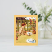 Tea Party uitnodigingen Girl & Teddy Bear Garden (Staand voorkant)