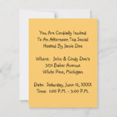 Tea Party uitnodigingen Girl & Teddy Bear Garden (Achterkant)