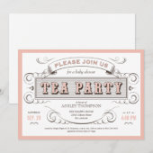Tea Party-uitnodigingen Kaart (Voorkant / Achterkant)
