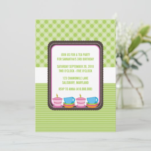 Tea Party | Uitnodigingen van de Partij van de Dag (Staand voorkant)