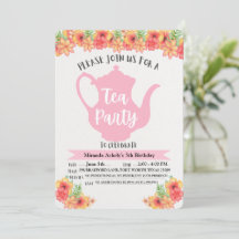 Tea Party-uitnodigingen voor meisjes