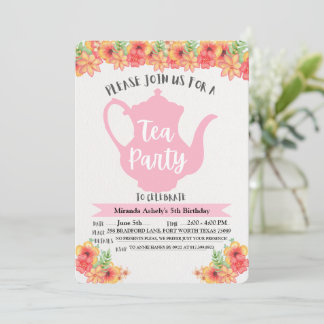 Tea Party-uitnodigingen voor meisjes