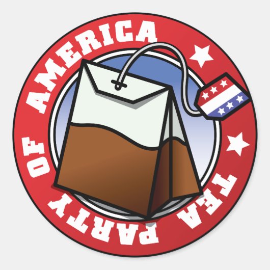 Tea Party van Amerika Ronde Sticker (Voorkant)