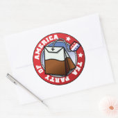 Tea Party van Amerika Ronde Sticker (Envelop)