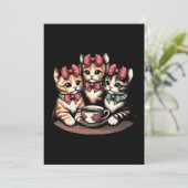 Tea Party van de  Kittens Kaart (Staand voorkant)