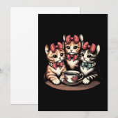 Tea Party van de  Kittens Kaart (Voorkant / Achterkant)