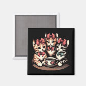 Tea Party van de Kittens Magneet (Voorkant / Achterkant)