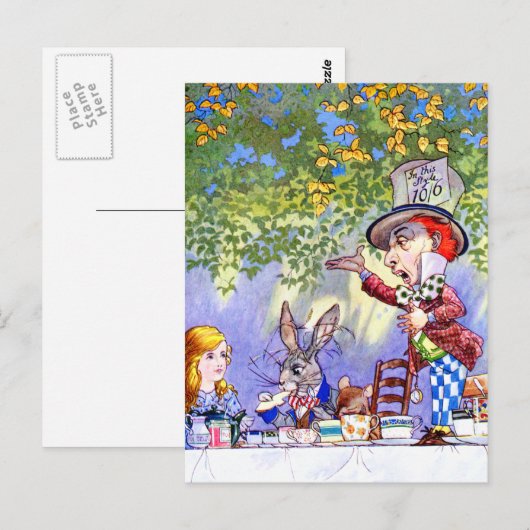 Tea Party van de Mad Hatter in Alice in Wonderland Briefkaart (Voorkant / Achterkant)