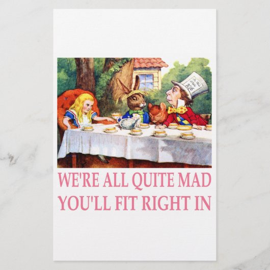 Tea Party van de Mad Hatter in Alice in Wonderland Briefpapier (Voorkant)