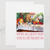 Tea Party van de Mad Hatter in Alice in Wonderland Briefpapier (Voorkant / Achterkant)