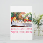 Tea Party van de Mad Hatter in Alice in Wonderland Briefpapier (Staand voorkant)