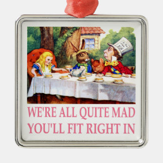 Tea Party van de Mad Hatter in Alice in Wonderland Metalen Ornament