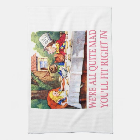 Tea Party van de Mad Hatter in Alice in Wonderland Theedoek (Verticaal)