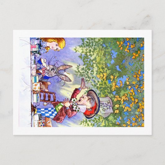 Tea Party van de Mad Hatter in Alice in Wonderland Uitnodiging Briefkaart (Voorkant)