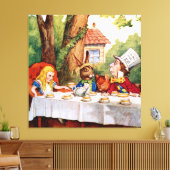 Tea Party van de Mad Hatter in Wonderland Canvas Afdruk (Insitu (Woonkamer))