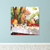 Tea Party van de Mad Hatter in Wonderland Canvas Afdruk (Insitu (Houten vloer))