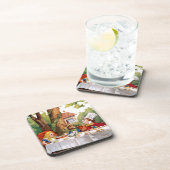 Tea Party van de Mad Hatter in Wonderland Drankjes Onderzetter (Rechterzijde)