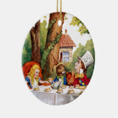 Tea Party van de Mad Hatter in Wonderland Keramisch Ornament (Rechts)