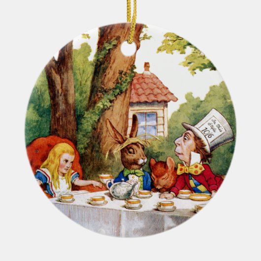 Tea Party van de Mad Hatter in Wonderland Keramisch Ornament (Voorkant)