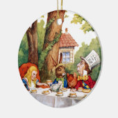 Tea Party van de Mad Hatter in Wonderland Keramisch Ornament (Links)