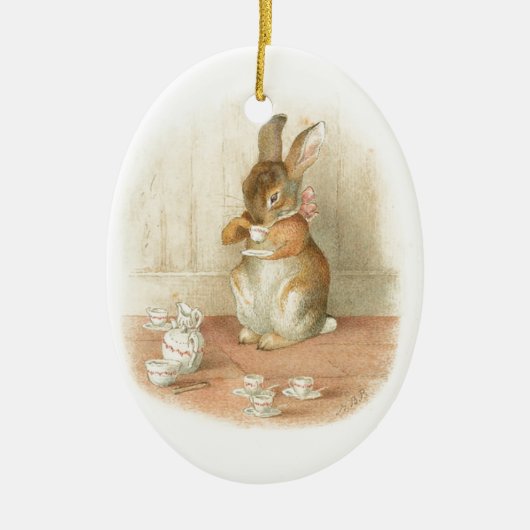 Tea Party van konijn Keramisch Ornament (Voorkant)